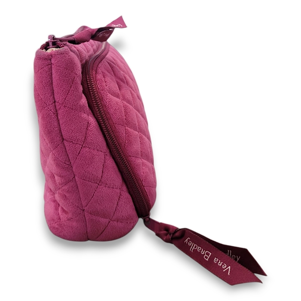 Vera Bradley Majestic Magenta Velvet Compact Organizer Cosmetic Bag - Picture 7 of 10